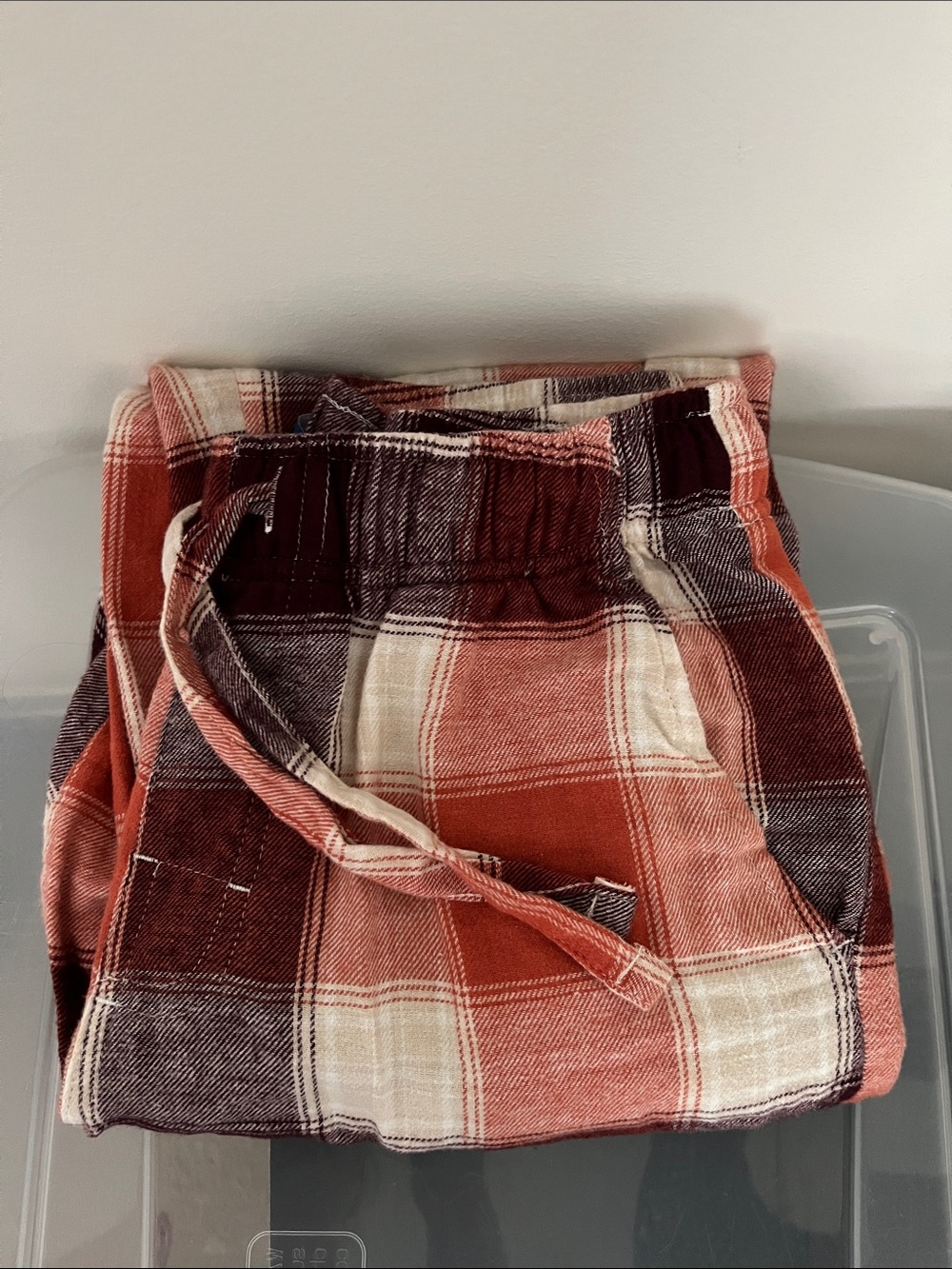 Old Navy Plaid Lounge Pants in Rust, Cream, and Burgundy